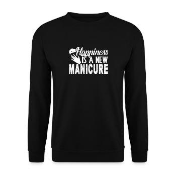 Manicurist Happiness Is A New Manicure - Unisex Sweatshirt - black - Front - Alina (178cm) & Michal (187cm)
