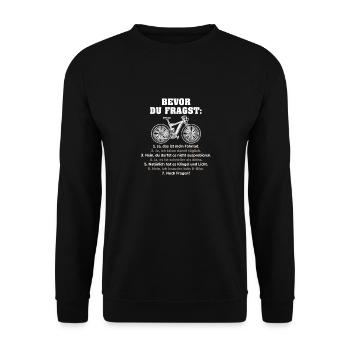 Bevor Du Fragst Fahrrad Mountainbike - Unisex Pullover - Schwarz - Vorne - Alina (178cm) & Michal (187cm)