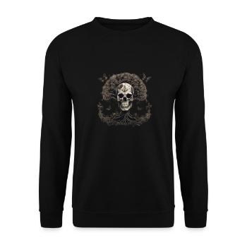 Yggdrasil Blumen Schmetterling Baum des Lebens - Unisex Pullover - Schwarz - Vorne - Alina (178cm) & Michal (187cm)