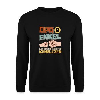 OPA UND ENKEL DIE BESTEN KOMPLIZEN Lustiges - Unisex Pullover - Schwarz - Vorne - Alina (178cm) & Michal (187cm)