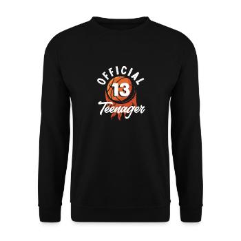Basketball officiel du 13e anniversaire des adolescents - Sweat-shirt Unisexe - noir - Devant - Alina (178cm) & Michal (187cm)