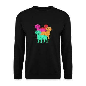 Dachshund - Unisex Sweatshirt - black - Front - Alina (178cm) & Michal (187cm)