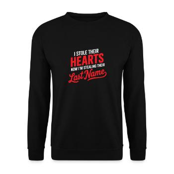 Ich habe ihre Herzen gestohlen, jetzt stehle ich ihre letzten N. - Unisex Pullover - Schwarz - Vorne - Alina (178cm) & Michal (187cm)