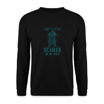 Pirate drôle : J'ai un petit marin dessus - Sweat-shirt Unisexe - noir - Devant - Alina (178cm) & Michal (187cm)