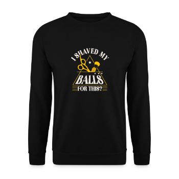 Rasierter Look Mit Humor für Männer - Unisex Pullover - Schwarz - Vorne - Alina (178cm) & Michal (187cm)
