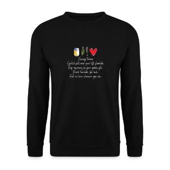 Jeter du sel sur l'épaule gauche de Romarin Im - Sweat-shirt Unisexe - noir - Devant - Alina (178cm) & Michal (187cm)