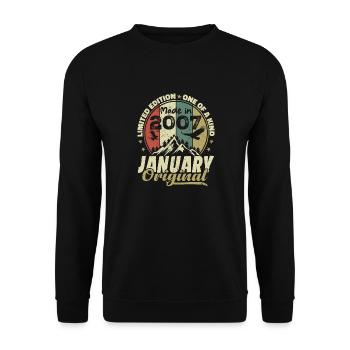 Birthday January 2007 - Original January 2007 - Unisex Sweatshirt - black - Front - Alina (178cm) & Michal (187cm)