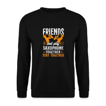 Saxophone Friends Besties Buddies - Unisex Sweatshirt - black - Front - Alina (178cm) & Michal (187cm)