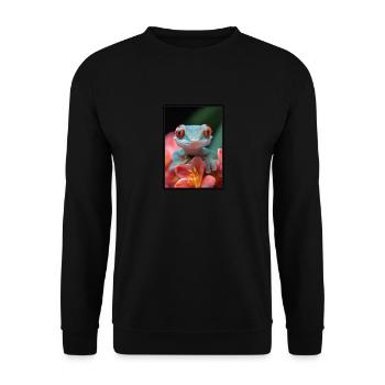 Geckos Gecko - Unisex Pullover - Schwarz - Vorne - Alina (178cm) & Michal (187cm)