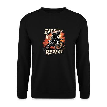Motocross Eat Sleep Ride Repeat - Unisex Sweatshirt - black - Front - Alina (178cm) & Michal (187cm)