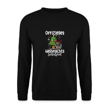 Weihnachts Hamster Schlafshirt - Unisex Pullover - Schwarz - Vorne - Alina (178cm) & Michal (187cm)