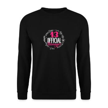 13e anniversaire Fleurs officielles pour adolescents - Sweat-shirt Unisexe - noir - Devant - Alina (178cm) & Michal (187cm)