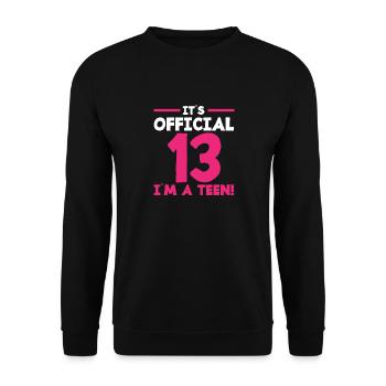 Offiziell 13 Geburtstag Teenager - Unisex Pullover - Schwarz - Vorne - Alina (178cm) & Michal (187cm)