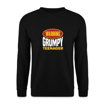 13. Geburtstag Warnung Grummeliger Teenager - Unisex Pullover - Schwarz - Vorne - Alina (178cm) & Michal (187cm)