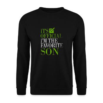C'est officiel, je suis le fils préféré - Sweat-shirt Unisexe - noir - Devant - Alina (178cm) & Michal (187cm)