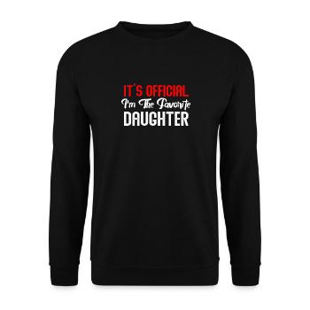 It's Official I'm The Favorite Daughter - Unisex Sweatshirt - black - Front - Alina (178cm) & Michal (187cm)