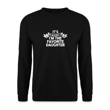 It's Official I'm The Favorite Daughter - Unisex Sweatshirt - black - Front - Alina (178cm) & Michal (187cm)