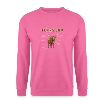 Texas SUV Funny Cow Design avec lettrage - Sweat-shirt Unisexe - rose - Devant