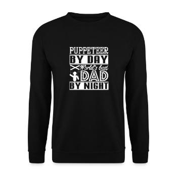 Puppeteer By Day Dad By Night - Unisex Sweatshirt - black - Front - Alina (178cm) & Michal (187cm)