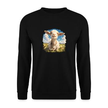 Ziegen Ziege - Unisex Pullover - Schwarz - Vorne - Alina (178cm) & Michal (187cm)