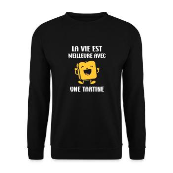 Tartine - Sweat-shirt Unisexe - noir - Devant - Alina (178cm) & Michal (187cm)