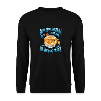 Katzen sind flüssig, Lustiges Katzendesign - Unisex Pullover - Schwarz - Vorne - Alina (178cm) & Michal (187cm)