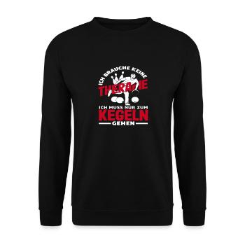 Je n’ai pas besoin de thérapie, je dois juste aller au bowling - Sweat-shirt Unisexe - noir - Devant - Alina (178cm) & Michal (187cm)