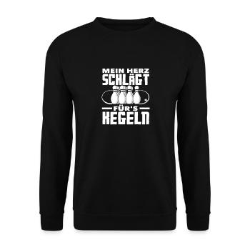 Mon cœur bat pour le bowling - Sweat-shirt Unisexe - noir - Devant - Alina (178cm) & Michal (187cm)