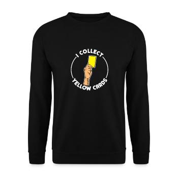 Je collectionne les cartons jaunes : des choses humoristiques - Sweat-shirt Unisexe - noir - Devant - Alina (178cm) & Michal (187cm)