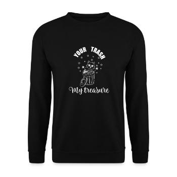 Ta poubelle, mon trésor - Sweat-shirt Unisexe - noir - Devant - Alina (178cm) & Michal (187cm)