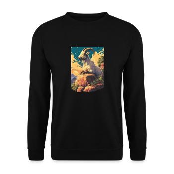 Ziegen Ziege - Unisex Pullover - Schwarz - Vorne - Alina (178cm) & Michal (187cm)