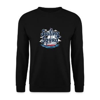 Sailing Squad – Maritime design for sailing fans - Unisex Sweatshirt - black - Front - Alina (178cm) & Michal (187cm)