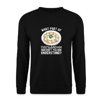 Pelmeni Russian Cuisine - Unisex Sweatshirt - black - Front - Alina (178cm) & Michal (187cm)