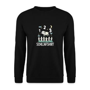 Niedliches Schaf Schlafshirt Pyjama Shirt - Unisex Pullover - Schwarz - Vorne - Alina (178cm) & Michal (187cm)