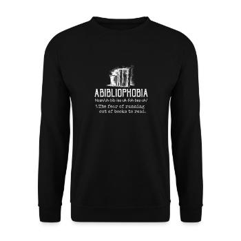 Abibliophobie Rat de bibliothèque Lecture de livres - Sweat-shirt Unisexe - noir - Devant - Alina (178cm) & Michal (187cm)