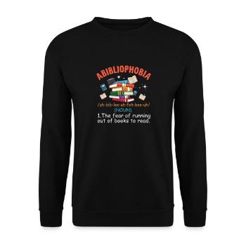 Abibliophobie Rat de bibliothèque Lecture de livres - Sweat-shirt Unisexe - noir - Devant - Alina (178cm) & Michal (187cm)