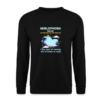 Abibliophobie Rat de bibliothèque Lecture de livres - Sweat-shirt Unisexe - noir - Devant - Alina (178cm) & Michal (187cm)