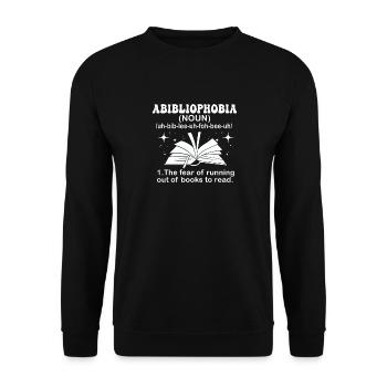 Abibliophobie Rat de bibliothèque Lecture de livres - Sweat-shirt Unisexe - noir - Devant - Alina (178cm) & Michal (187cm)