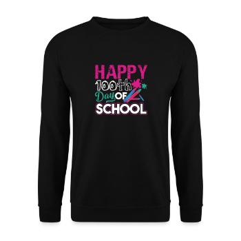 Teacher Happy 100th Day Of School - Unisex Sweatshirt - black - Front - Alina (178cm) & Michal (187cm)