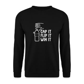 Cap It Flip It Win It - Fun for - Unisex Sweatshirt - black - Front - Alina (178cm) & Michal (187cm)