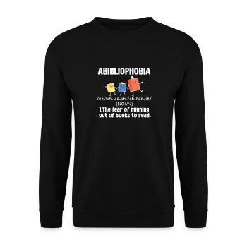 Abibliophobie Rat de bibliothèque Lecture de livres - Sweat-shirt Unisexe - noir - Devant - Alina (178cm) & Michal (187cm)