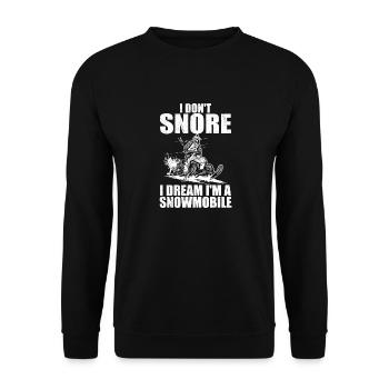 I don't snore i dream i'm a snowmobile - Unisex Sweatshirt - black - Front - Alina (178cm) & Michal (187cm)