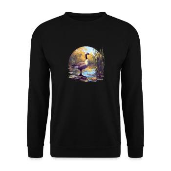 geese goose - Unisex Sweatshirt - black - Front - Alina (178cm) & Michal (187cm)