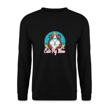 Guinea Pig MOM - Unisex Pullover - Schwarz - Vorne - Alina (178cm) & Michal (187cm)