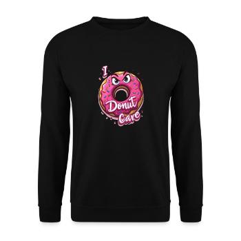 I Donut Care für einen Donut-Liebhaber - Unisex Pullover - Schwarz - Vorne - Alina (178cm) & Michal (187cm)