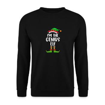 I'm The Genius Elf Shirt Matching Family Christmas - Unisex Sweatshirt - black - Front - Alina (178cm) & Michal (187cm)