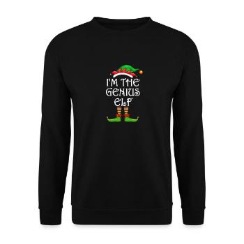 I'm The Genius Elf Shirt Matching Family Christmas - Unisex Sweatshirt - black - Front - Alina (178cm) & Michal (187cm)