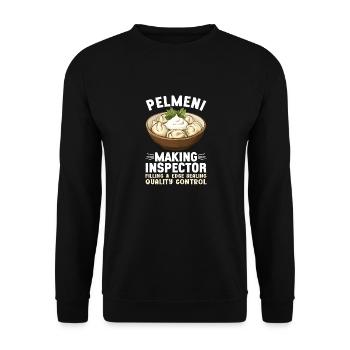 Pelmeni Russische Küche - Unisex Pullover - Schwarz - Vorne - Alina (178cm) & Michal (187cm)