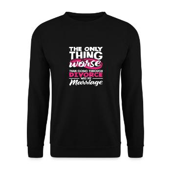 La seule chose pire qu’un divorce - Sweat-shirt Unisexe - noir - Devant - Alina (178cm) & Michal (187cm)