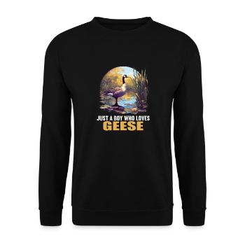geese goose - Unisex Sweatshirt - black - Front - Alina (178cm) & Michal (187cm)